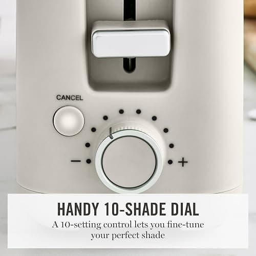Martha Stewart 2 Slice Long Slot Toaster, Extra Wide for Sourdough & Bagels, 10 Setting Shade Control, Removable Crumb Tray, Self-Centering Design, Defrost/Reheat, Cancel, Slim Space-Saving, Linen thumbnail 6