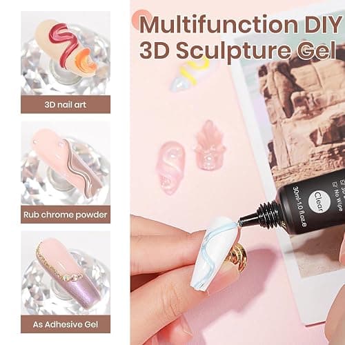 3D Gel Nail Art Sculpting Nail Glue, Sculpting Glue for Hand Modeling Building & Painting & Carving & Extension & Decoration, Soak Off UV/LED Nail Art DIY thumbnail 2