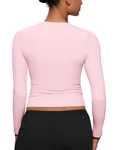 CRZ YOGA Softembrace Long Sleeve Shirts for Women Soft Crew Neck Fall Basic Tight Tops Fitted Casual Going Out T-Shirts thumbnail 2