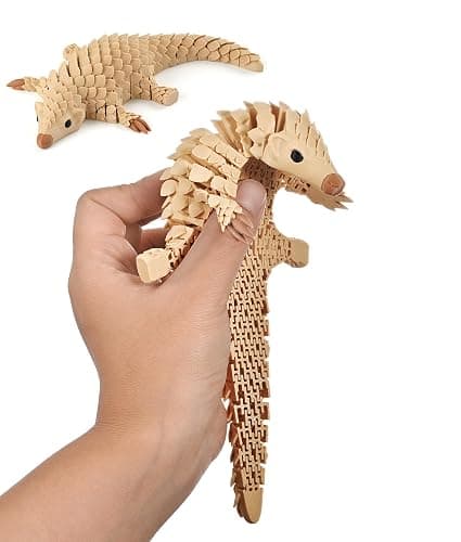 GemmiCho 3D Printed Animals, 6" Articulated Pangolin Toy, 3D Printed Toys, Flexible Animal Figurine Fidget & Desk Decor, Realistic Scaled Pangolin Collectible Gift for Office, Animal Lovers - Image 1