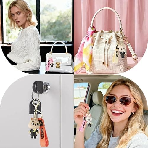 SK-Z Keychain Cartoon Keyring Cute Animal Pendant Backpack Accessory for Stray Fans thumbnail 6