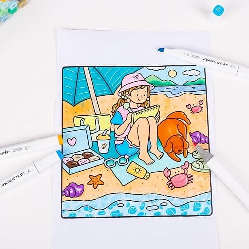 SAVZJSD 120 Colors Alcohol Markers, Dual Tips Alcohol-Based Art Markers for Kids and Adults in Coloring, Painting (Fine & Broad thumbnail 2