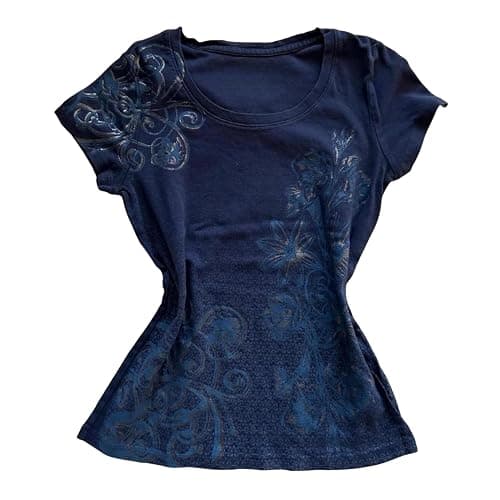 Emo Grunge Top Short Sleeve Y2k Shirts Vintage Streetwear Tops Women 2000s Fashion - Image 1