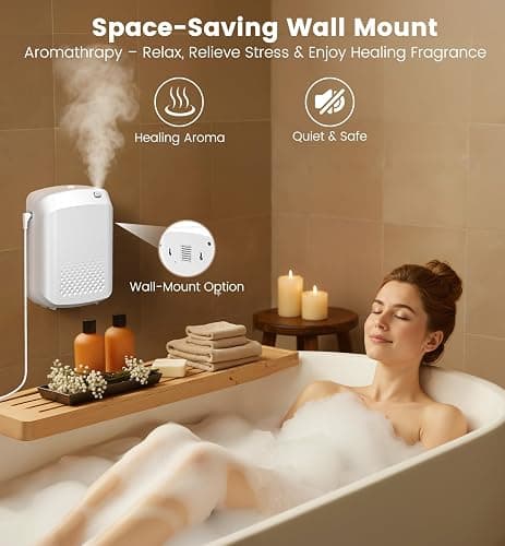 Waterless Essential Oil Diffuser 3000 Sq.Ft Coverage for Large Home Hotel Office, 400ml Cold Air Scent Machine for Aromathrapy, Bluetooth App Control, No-Noise Aroma Diffuser On Wall Valentines Gift thumbnail 7