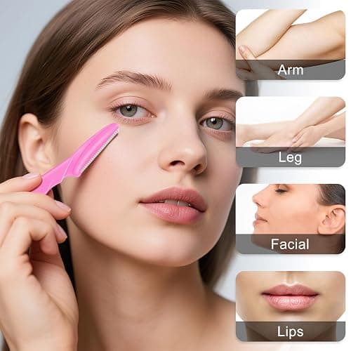 JHZMCRX Eyebrow Razors Bulk Face Razor Multipurpose Facial Razor Dermaplaning Tools for Women Men Eyebrow Trimmers Shaver with Protective Cover Hair Removal Tools Multicolor 30 Pcs thumbnail 2
