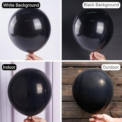 PartyWoo Black Balloons 140 pcs Different Sizes of 18 12 10 5 Inch Black Balloons Arch Kit Garland for Baby Shower Birthday Graduation Casino Gaming Anniversary Retirement Party Decorations Black-Y18 thumbnail 3