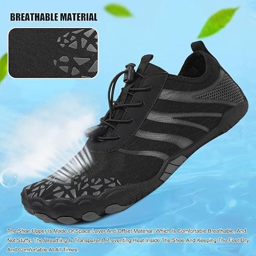 Hike Barefoot Shoes for Womens Men,Quick Dry Water Shoes,Beach Pool Aqua Swim Surf Hiking Walking Shoe,Non-Slip Athletic Footwear Wide Toe Water Shoe thumbnail 4