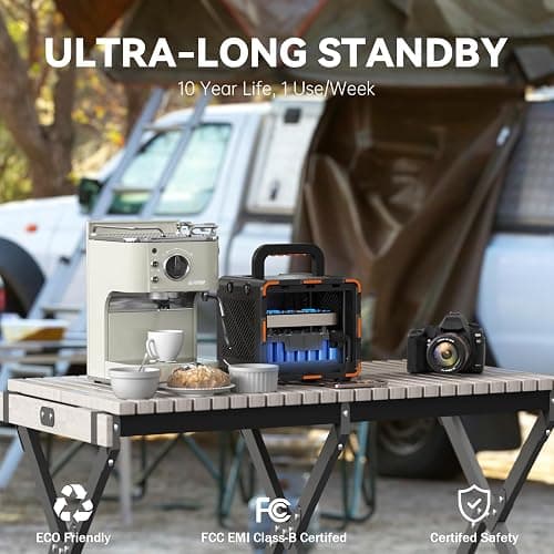 300W Portable Power Station, Solar Generator 259Wh, 70,000mAh LiFePO4 Battery with 65W USB-C PD&Pure Sine Wave AC, Solar Charging for Camping,Home Backup,Emergency Power(SOS Light & LCD Display) thumbnail 6
