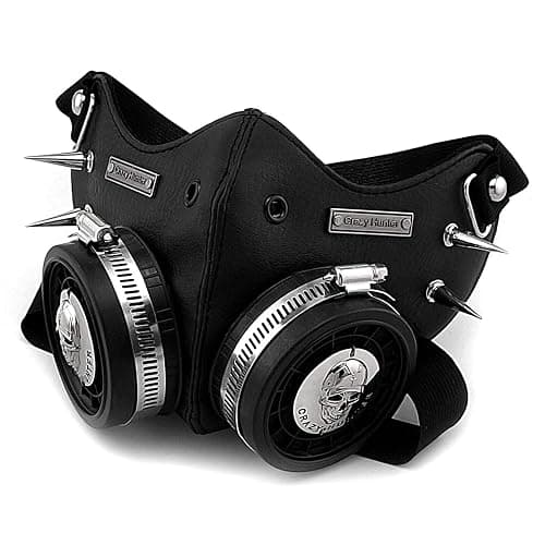 crazy hunter Steampunk Mask Cosplay Skull Masque Men/women Gothic Leather Mask - Image 1