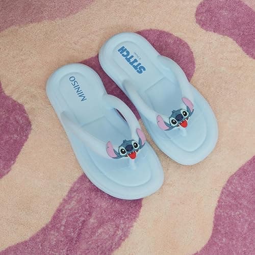 MINISO Disney Stitch Women's Flip Flops - Soft Slippers with Anti-Slip Sole, Waterproof Summer Sandals for Beach, Pool, Shower | Cute Cartoon Slippers for Girls, Women | Gift for Stitch Fans thumbnail 2