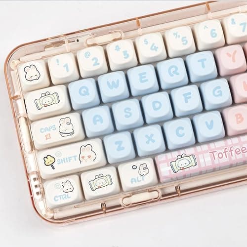 Sumgsn Pink PBT Keycaps MOA Profile Cute Keycap Set 139 Keys Milk Candy Rabbit DYE-SYB Keycap for Mx Cherry Mechanical Keyboard 61/64/84/87/104/108 Layout thumbnail 5