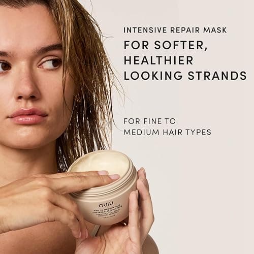 OUAI Fine to Medium Hair Treatment Masque - Mask for Hair Repair, Hydration and Shine - With Shea Butter, Keratin and Panthenol - Paraben, Phthalate and Sulfate Free (3.4 Oz) thumbnail 2