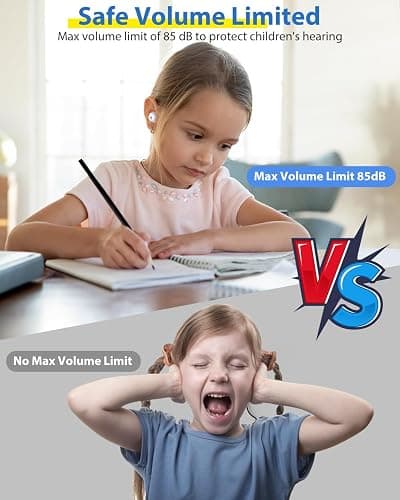 COOTIMOCK Wireless Earbuds for Kids, Built with Mic, 85dB Safe Volume, Light Weight, Bluetooth 5.3, IPX6 Waterproof, Passive Noise Cancelling, Girls Boys Teen Earbuds for School Travel, Panda thumbnail 5