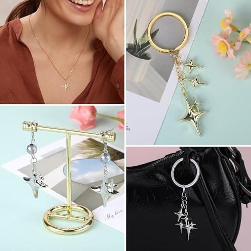 COGCHARGER Gold & Silver Star Charms for Jewelry Making, 30Pcs | Cute Charms, Alloy Pendants, Metal Jewelry Findings, DIY Craft Supplies for Necklaces, Bracelets, Earrings and Keychains thumbnail 7