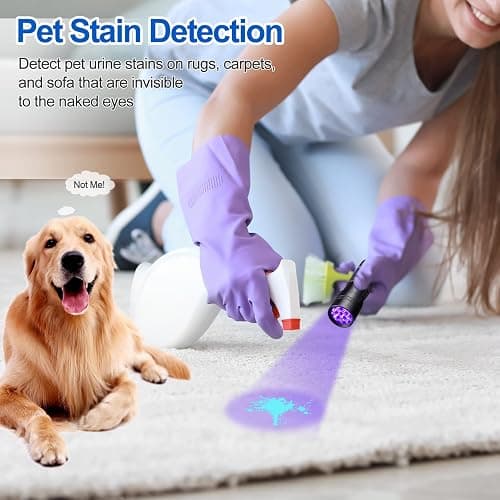 Vansky Black Light UV Flashlight Blacklight 12 LED Urine Detector for Dog/Cat/Pet Urine & Dry Stains and Bed Bug On Carpets/Rugs/Floor,Matching with Pet Odor Eliminator - 1 Pack thumbnail 4