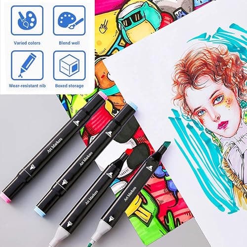 262 Colors Alcohol Markers, Art Drawing Markers Set for Adults Dual Tip Permanent Sketch Markers, with Organizing Case thumbnail 6
