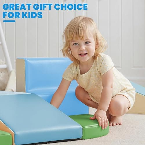 Hoohtoot PU Leather Foam Blocks for Children: 6-Piece Indoor Climbing Play Set - Soft Climbing and Sliding Blocks - Children Learning Gym - Child Activity Structure for Preschool thumbnail 8