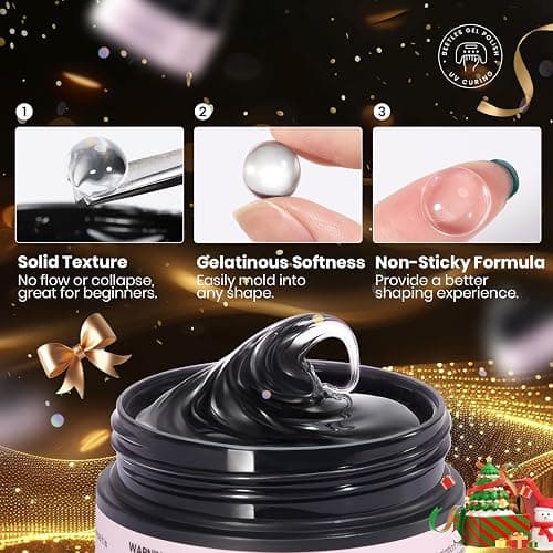 Beetles 3D Gel Nail Art Kit-Crystal Orb 3D Nail Art Clear 1 oz 5 in 1 Non-Sticky Hand Sculpting Building for Beginner DIY Salon at Home,Clear Solid Builder Nail Gel, UV & LED Lamp Cured Needed thumbnail 3