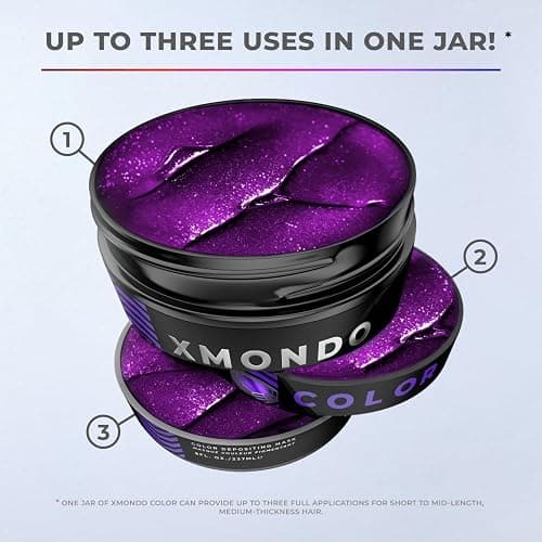 XMONDO Color Amethyst Depositing Mask, Purple Hair Dye, 8 Fl Oz | Semi-Permanent, Infused with Bond Booster & Hyaluronic Acid for Nourishment, Revitalization & Repair, Vegan Formula thumbnail 8