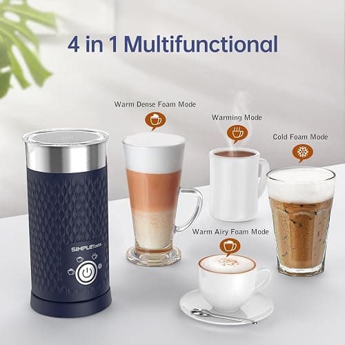 SIMPLETASTE Milk Frother, 4-in-1 Electric Milk Steamer, Automatic Warm and Cold Foam Maker and Milk Warmer for Latte, Cappuccinos, Macchiato thumbnail 4
