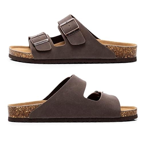 FITORY Mens Sandals, Arch Support Slides with Adjustable Buckle Straps and Cork Footbed thumbnail 3