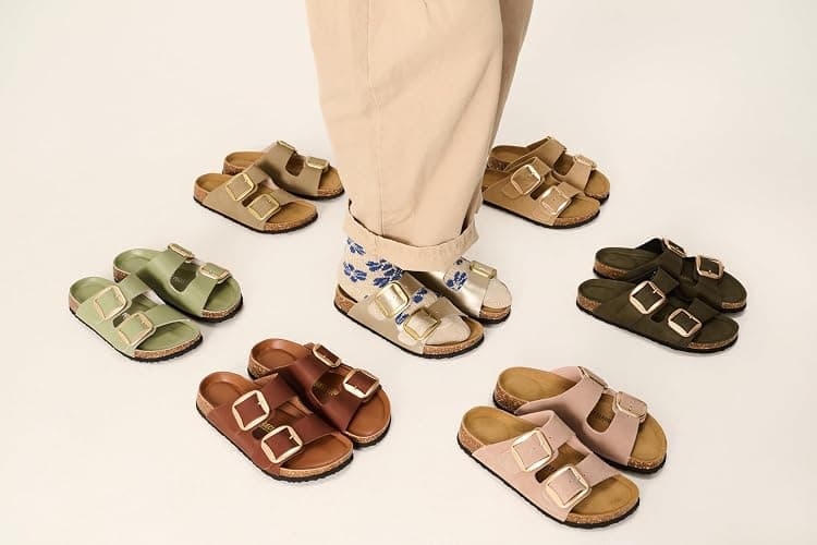 Project Cloud 100% Genuine Leather Footbed Sandals for Women (Santorini) | Comfortable Beach Essentials Womens Sandals Plush Memory Foam Cushioning Vacation Essentials Slides for Women Footwear thumbnail 8
