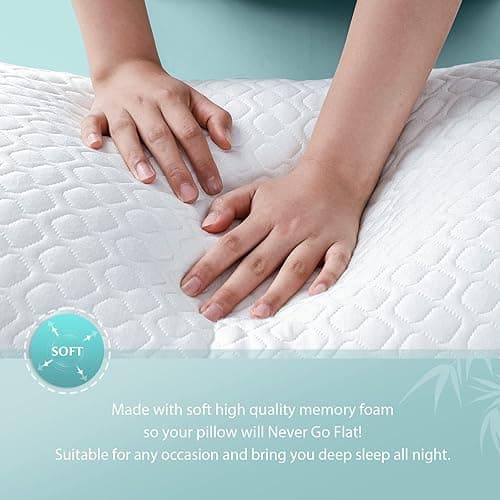 Rainmr Shredded Memory Foam Full Body Pillow – Side Sleeper – Huggable Long Pillow for Body Relief – with Ultra Soft Cooling Cover, 20 x 54 inches thumbnail 7