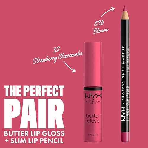 NYX PROFESSIONAL MAKEUP Butter Gloss, Non-Sticky Lip Gloss - Strawberry Cheesecake (Warm Pink) thumbnail 4