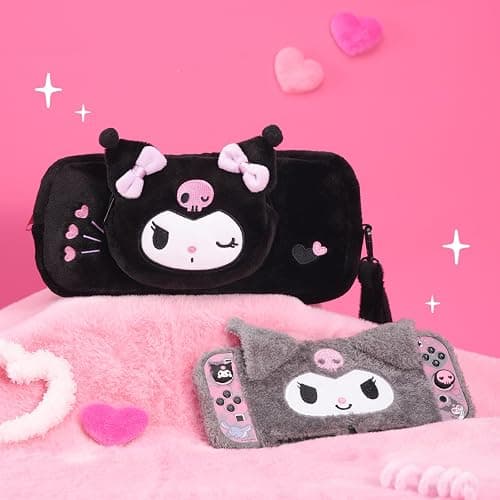 Kuitmor Fuzzy Crossbody Bag Compatible with Switch/OLED and Other Little Accessories, Large Capacity Switch Travel Carrying Case with 2 Removable Shoulder Strap thumbnail 2