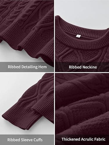 ANRABESS Women Oversized Chunky Cable Knitted Vintage Sweater 2025 Fall Winter Outfits thumbnail 4