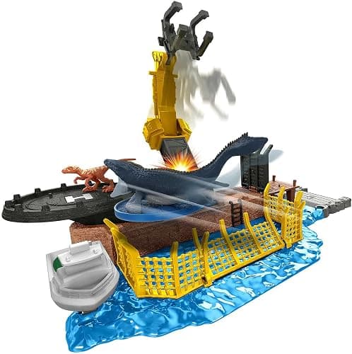 Mattel Jurassic World Dominion Minis Mosasaurus Mayhem Playset with 2 Mini Dinosaur Figures, Launchers and Break Apart Feature, Toy Gift Set and Collectible - Modern thumbnail 2