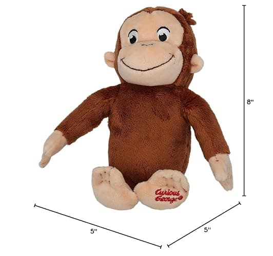 KIDS PREFERRED Curious George Monkey Stuffed Animal Plush Toys Soft Cutest Cuddle Plushie Gifts for Baby and Toddler Boys and Girls - 8 Inches thumbnail 2