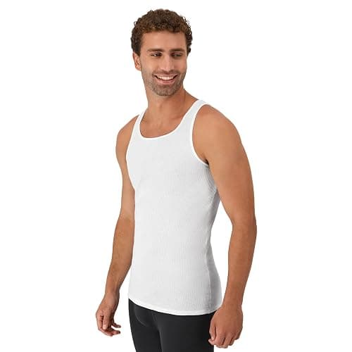 Hanes Top Undershirt Pack, 6-Pack, Moisture-Wicking Cotton Ribbed Tanks for Men thumbnail 6