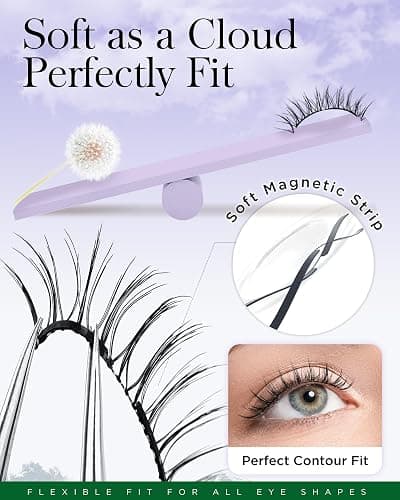 BEYELIAN Portable Magnetic Eyelashes with Applicator Kit All-In-One Box, Upgrade Soft Reusable Magnetic Lashes, No Glue Needed False EyelashesAYT35 (Lightweight & Comfortable) thumbnail 4