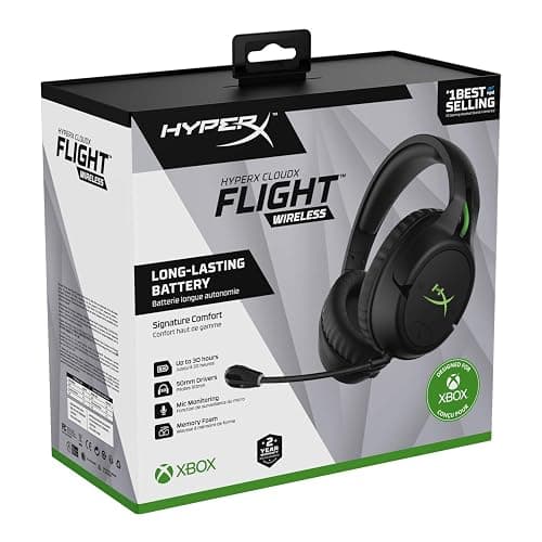 HyperX CloudX Flight – Wireless Gaming Headset, Official Xbox Licensed, Compatible with Xbox One and Xbox Series X|S, Game and Chat Mixer, Memory Foam, Detachable Noise-Cancellation Microphone thumbnail 6