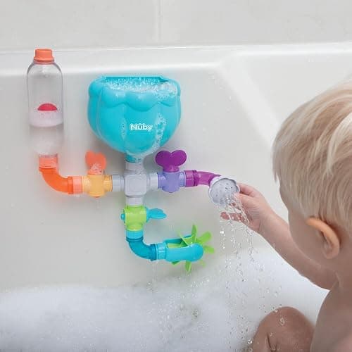 Nuby Wacky Waterworks Pipes Bath Toy - Baby Bathtub Toy with Interactive Features for Cognitive Development thumbnail 6