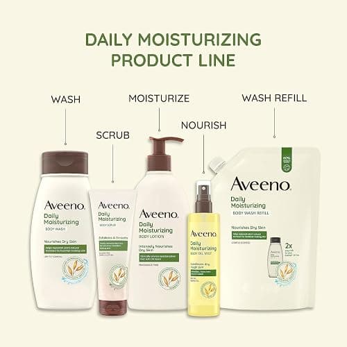 Aveeno Daily Moisturizing Body Lotion for Dry Skin with Prebiotic Oat, Fragrance & Paraben Free, Non-Greasy, Non-Comedogenic, for Sensitive Skin & 48-Hour Moisturizer 18 Fl Oz thumbnail 6