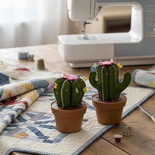 Suguaro Pin Cushion Sewing Kit with Included Sewing Notions | Magnetic Pin Holder | Cute Décor for Sewing Desks | Perfect Gift for Quilters, Sewers, Applique & Patchwork Crafters thumbnail 8