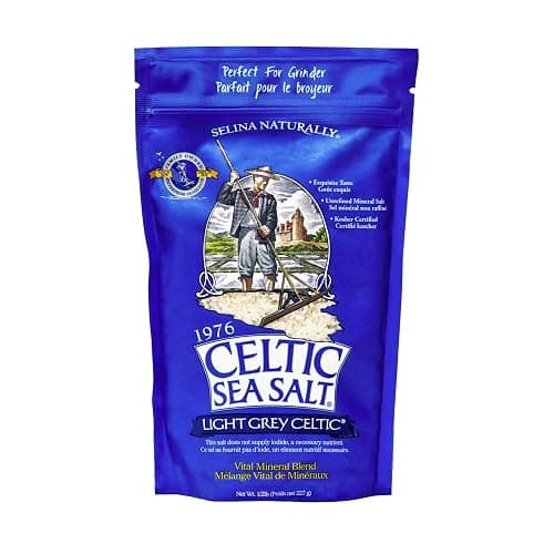 Celtic Sea Salt Light Grey Coarse – Unrefined Mineral Salt, 70+ Trace Minerals, Sustainably Harvested, GMP Certified – Cooking, Finishing, Hydration, Grinder Use – ½ Pound Resealable Bag - Image 1
