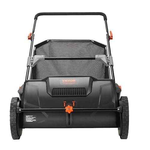 VEVOR Push Lawn Sweeper, 21inch Leaf & Grass Collector, Heavy Duty Thickened Steel Durable to Use with Large Capacity 3.5 cu. ft. Mesh Collection Hopper Bag, 2 Spinning Brushes thumbnail 10