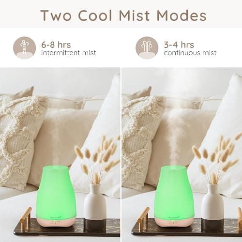 Homeweeks Diffusers, 100ml Colorful Essential Oil Diffuser with Adjustable Mist Mode,Auto Off Aroma for Bedroom/Office/Trip (100 ML 1 Pack) thumbnail 6