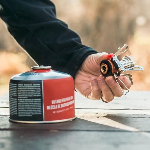 MalloMe Backpacking Stove - Portable Camping Stove - Small Backpack Camp Single Burner for Propane Butane Isobutane Fuel Canister - Mini Pocket Rocket Jet Boiler for Hiking & Gas Cooking thumbnail 7