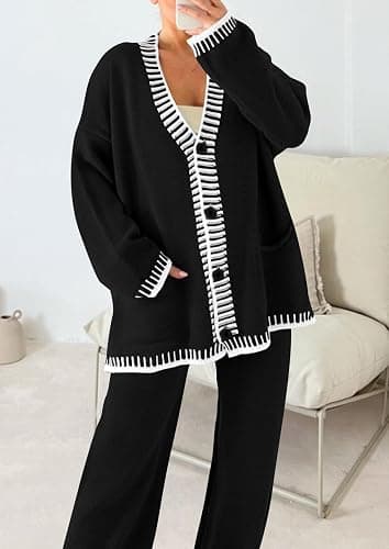 PRETTYGARDEN Lounge Sets for Women Fall 2026 Loungewear 2 Piece Outfits Cardigan Sweaters Track Suit Matching Winter Clothing thumbnail 7