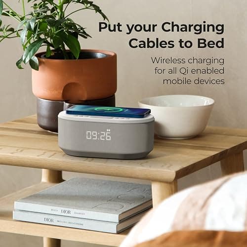 i-box Alarm Clocks Bedside, Alarm Clock with Wireless Charging, Bluetooth Speaker, Radio Alarm Clock, Fast Qi Wireless Charger, Mains Powered, FM Radio, USB Charging Port, Dimmable, Non Ticking thumbnail 3
