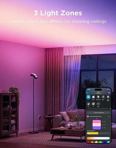 Govee Torchiere Floor Lamp for Living Room Bedroom, 67" Modern Standing Lamp Compatible with Matter & Alexa, RGBIC Corner Light with LuminBlend Technology, Music Sync, Scene Modes, 172 ft² Light Area thumbnail 2