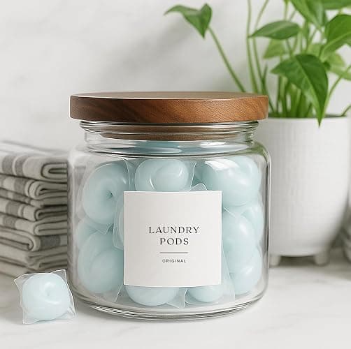 ThreeKin Collective Laundry & Home Organization Labels - 30 Waterproof & Reusable Stickers for Bottles, Jars, Containers | Easy Apply, Matte Minimalist Design | Dishwasher Safe, BPA-Free | USA-Owned thumbnail 7