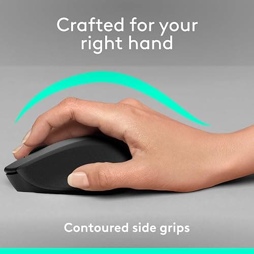 Logitech M330 SILENT Wireless Mouse, 2.4GHz with USB Receiver, Optical Tracking, Quiet & Lightweight, Long Battery Life, for PC, Mac, Laptop, Chromebook - Black thumbnail 3