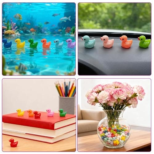 JWAJWY Mini Ducks 120PCS Tiny Ducks Small Lucky Little in 14 Colors for Pranks Dollhouse Garden Ornaments Party Favors thumbnail 6