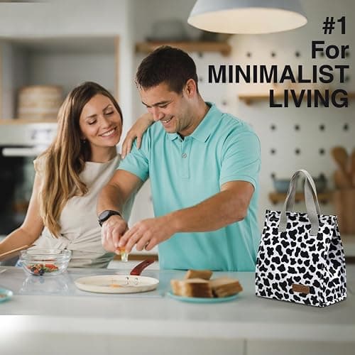 TELLUMO Lunch bag, Insulated Lunch Bag for Women Men Large Lunch Box Container Reusable Leakproof Tote for Office, Work, School, Beach or Travel (Cow-print) thumbnail 2