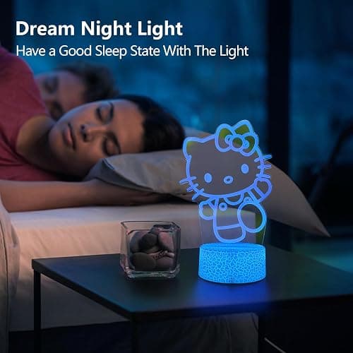 AIHYING Cat Night Light Cute Night Light - Anime Charater 16 Color Change Decor Kitty Lamp with Remote, Dim, Timer,Kids Gifts for Christmas Birthday,Nursery Baby thumbnail 8